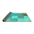 thumbnail image 2 of Ahgly Company Indoor Rectangle Checkered Turquoise Blue Modern Area Rugs, 2' x 4', 2 of 4