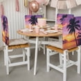 thumbnail image 3 of Summer Beach Sunset Landscape Chair Covers Set of 6 Coastal Ocean Palm Tree Red Cloud Sky Chair Back Covers Stretch Removable Washable Slipcovers Protector for Dining Room Kitchen Party Decor, 3 of 9