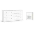 thumbnail image 2 of Pemberly Row 2 Piece Modern Wood Dresser and Nightstand Bedroom Set in White, 2 of 22