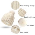 thumbnail image 4 of CoCopeaunts Knitted Hat For Women Cap With Faux Knit Winter Womens Warm Hats Pom Baseball Caps Hat Winter Beanie hats For Women, 4 of 6