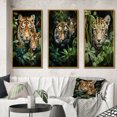 thumbnail image 1 of Designart "Tigers In Asian Painting IX" Asian Framed Wall Art Set Of 3 - Green Asian Art Frame Gallery Set For Office Decor, 1 of 6