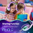 thumbnail image 5 of QearFun Kids Headphones Wired with 85/94dB Volume Limit, Foldable On-Ear Headset with Microphone & Audio Sharing Port for School, Travel, Tablet - for Boys & Girls (Deep Purple), 5 of 7
