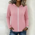 thumbnail image 2 of Hoodies for Women Baeitkot Women's Fashion Solid Color Casual Long Sleeve Tops Blouse Sweatshirts Zipper Hooded Thin Jacket, 2 of 6