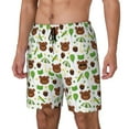 thumbnail image 2 of Daiia Cute Bear Mens Swim Trunks Swim Shorts Quick Dry Swim Shorts with Mesh Lining Pockets-Small, 2 of 9