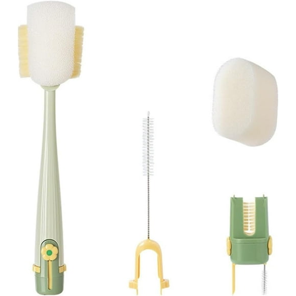 5 in 1 Bottle Cleaning Brush, Multifunctional Cleaning Brush, Long Handle Multi-Function Insulation Cups Brushs (Green)