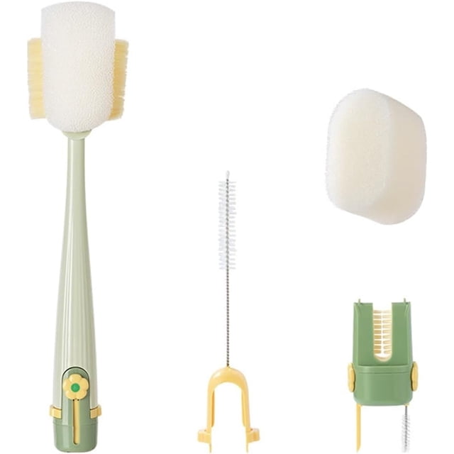 5 in 1 Bottle Cleaning Brush, Multifunctional Cleaning Brush, Long Handle Multi-Function Insulation Cups Brushs (Green)