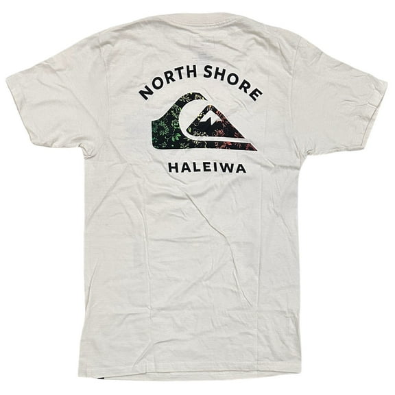 Quiksilver Men's T-Shirt Hawaii Floral North Shore Haleiwa Short Sleeve Tee (Small, Cream)
