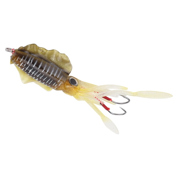 NFTIGB Premium Soft Squid Fishing Lure for Saltwater Sea Fishing Simulation Octopus Bait with Iron Hook Lifelike Artificial Swimbait - Black 4.33 in / 11 cm