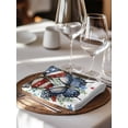 thumbnail image 6 of Navy Blue Butterfly 4th of July Cloth Napkins Set of 8 Reusable Dinner Napkins, Independence Day Red Star Cocktail Napkin Washable Table Napkins for Wedding/Holiday Party/Baby Shower 20"x20", 6 of 7