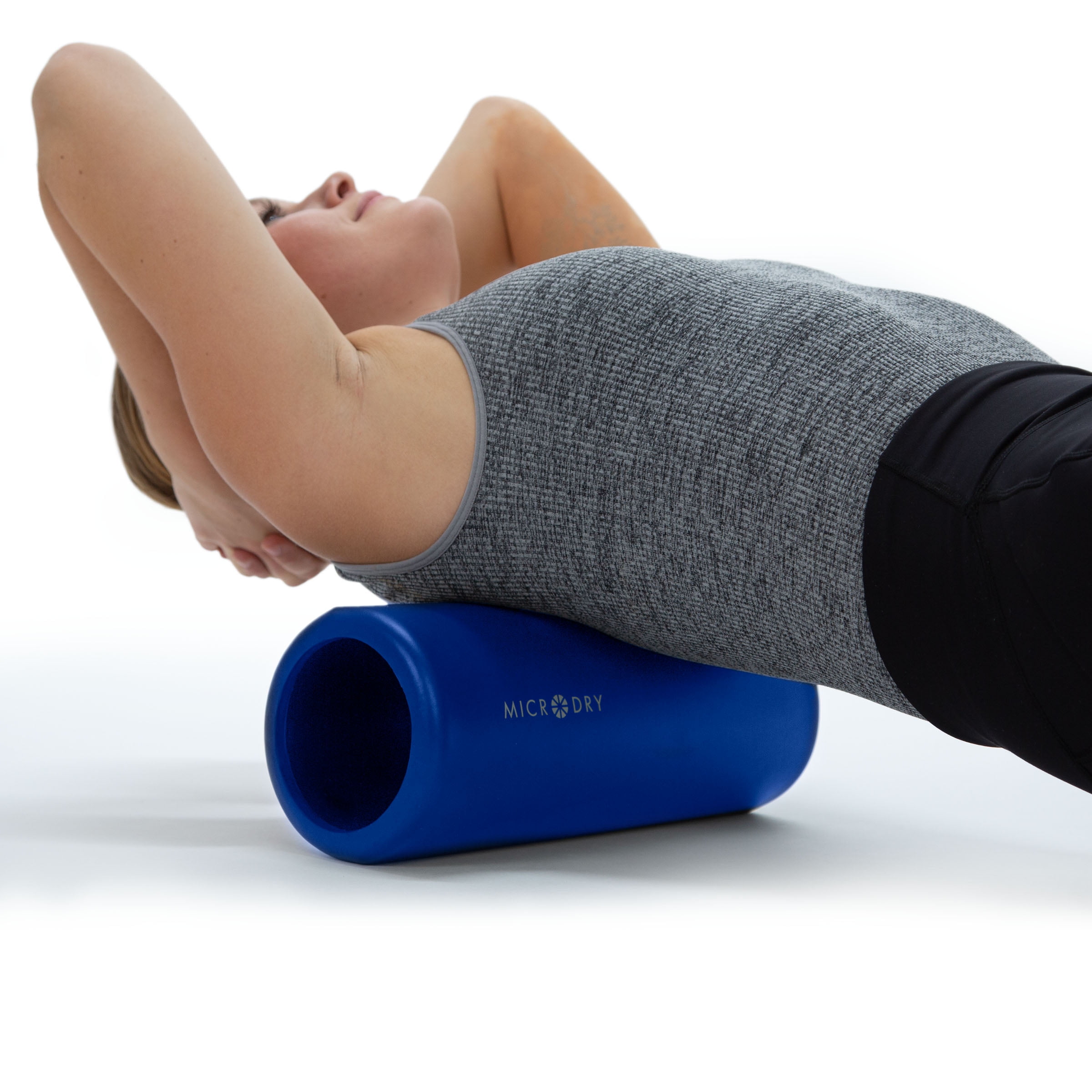 Microdry Fitness Foam Roller for Muscle Relief, Firm, 13" x 5.3", Blue