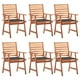 thumbnail image 1 of Sillas de Comedor para Exterior Casafoyer de Madera Maciza de Acacia, 6 piezas, 1 of 5