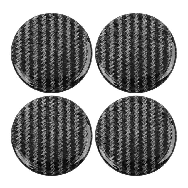 Carbon Fiber Style Car Emblem Wheel Rim Center Hub Cap Sticker Clear Resin 4pcs