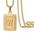 thumbnail image 1 of Collar sencillo de acero inoxidable de 18 quilates estilo hip hop para hombre, colgante con letras de acero de titanio y oro europeo y americano HIPHOP, 1 of 6