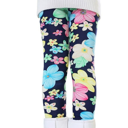 

Girls Leggings Stretchy Kids Pants Classic Printing Flower Pattern