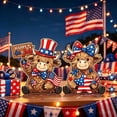 thumbnail image 2 of USA Independence Day Decorations Set of 2, Patriotic Wooden Cow Figurines for 4th of July, Red White Blue Farm Animal Wall Decor Home Party Supplies, 2 of 7