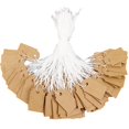 thumbnail image 1 of RV 300 piezas (marrón, 23 * 13 mm) Etiquetas de papel Kraft, Etiquetas de pantalla grabables Etiquetas de precio en blanco con cuerda colgante para bodas Día de San Valentín Ropa Embalaje de regalo brillar Electrónica, 1 of 5