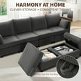 thumbnail image 4 of Large Modular Sectional Sofa with Storage,Convertible Couch, Memory Foam Cushions, Solid Wood Frame, for Living Room & Small Spaces (Grey, 79"-U Shape), 4 of 8