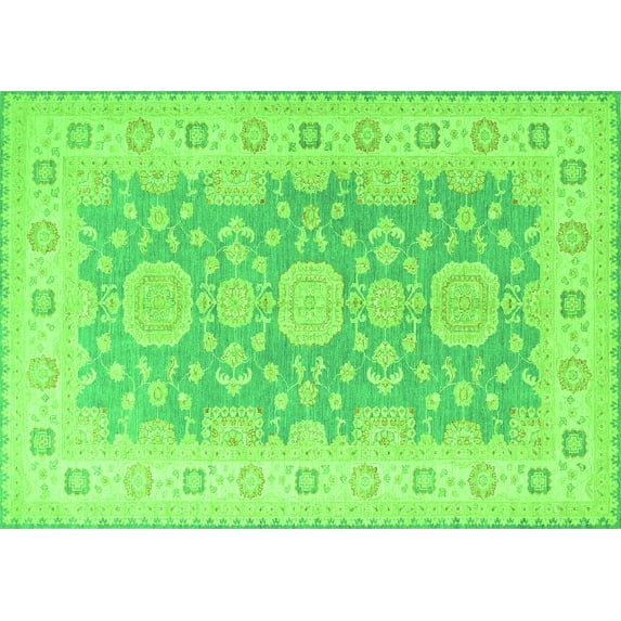 Ahgly Company Indoor Rectangle Oriental Green Traditional Area Rugs, 5' x 7'