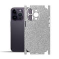thumbnail image 2 of IPG Compatible with iPhone 14 Pro Max Decorative Carbon Fiber Vinyl Back and Sides Full Protection Anti Scratch Skin Guard - 3D Surface - Easy to Install for 14 Pro Max (White Glitter), 2 of 5