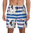thumbnail image 2 of Picia Bulldog Friend pattern Mens Swim Trunks with Compression Liner Stretch Beach Shorts Quick Dry with Zipper Pockets No-Chafing Board Shorts-Large, 2 of 9
