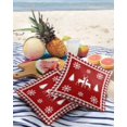 thumbnail image 3 of Pack of 2 Outdoor Pillow Covers, Christmas Elk Snowflakes Silhouette Buffalo Check Red and White Waterproof Square Throw Pillowcase Cushion Decorative Pillow Covers for Couch Patio Tent, 20x20 in, 3 of 6