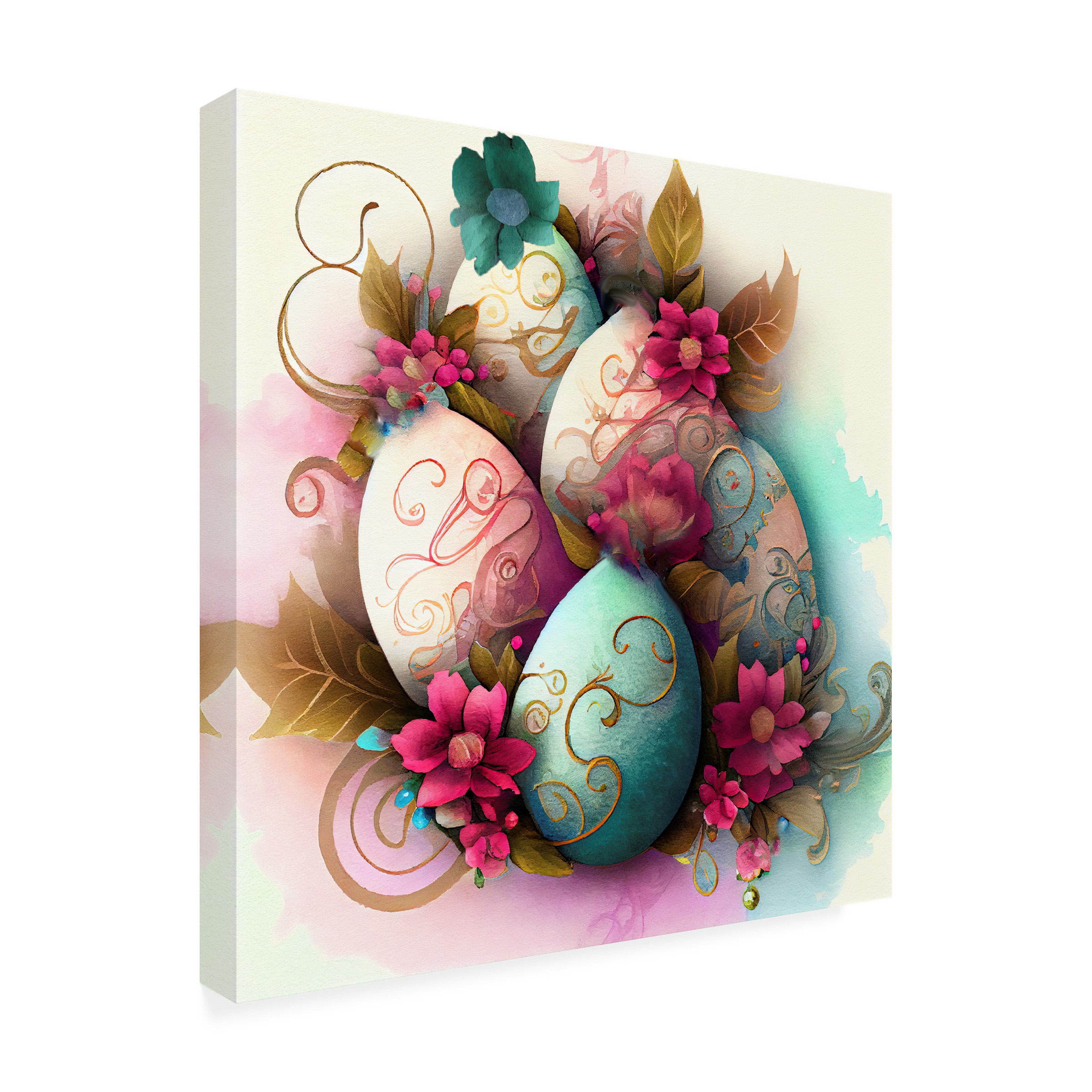 Canvas Wall Art - Sasha 'Easter Eggs' Wall Art for Living Room, Bedroom, or Office DÃ©cor by Trademark Fine Art - 35 x 35 Inches
