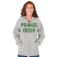 thumbnail image 4 of Proud Irish St Patrick's Day Shamrock Zip Up Hoodie Men's Women's Brisco Brands S, 4 of 6