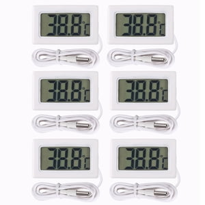 6pcs White Digital LCD Thermometer Temperature Monitor with 1M External Probe