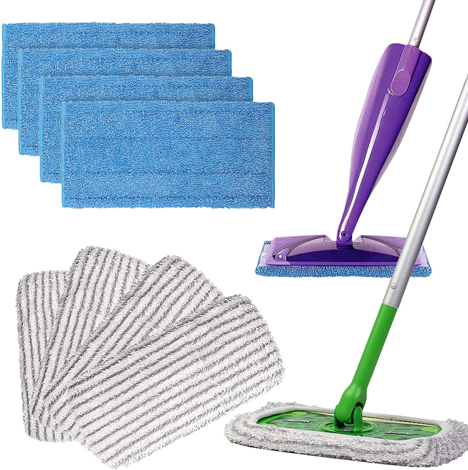 Reusable Microfiber Wet Dry Mop Pad for Swiffer (4 Pack for Swiffer