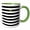 Green/White, variant on 3drose, Black White Stripes Horizontal Golden Bee, 11oz Two-tone Yellow Mug