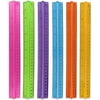 Emraw 12 inches (30 cm) Ruler with Handle Grip Designed in Pink, Blue, Orange, Purple, Yellow and Green Plastic - Great for School, Home, & Office - (6 Pack)