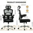 thumbnail image 4 of Yeshouse silla de oficina ergonómica con respaldo de malla, respaldo alto y reposacabezas ajustable, giratoria con ruedas, ideal para juegos, oficina en casa y sala de estudio, 4 of 7
