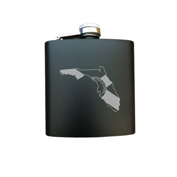 PrecisionNC Florida Pride State Flag Engraved Stainless Steel 6 oz Flask Birthday Gifts Flask