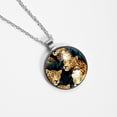 thumbnail image 4 of Leopard Glass Design Circular Pendant Necklace - Elegant Jewelry Piece, 4 of 5