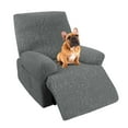 thumbnail image 5 of TOPCHANCES Loveseat Recliner Covers, 6 Pieces Stretch Jacquard Fabric Loveseat Slipcover, Non-slip Couch Protector, Friendly to Pets (Black Gray, For 2-seater Sofa), 5 of 12