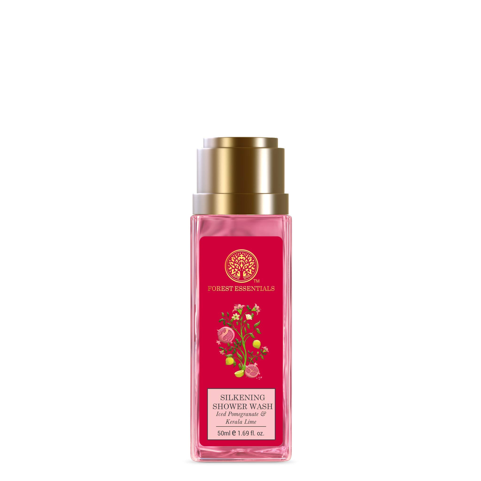 Forest Essentials Travel Size Silkening Shower Wash Iced Pomegranate