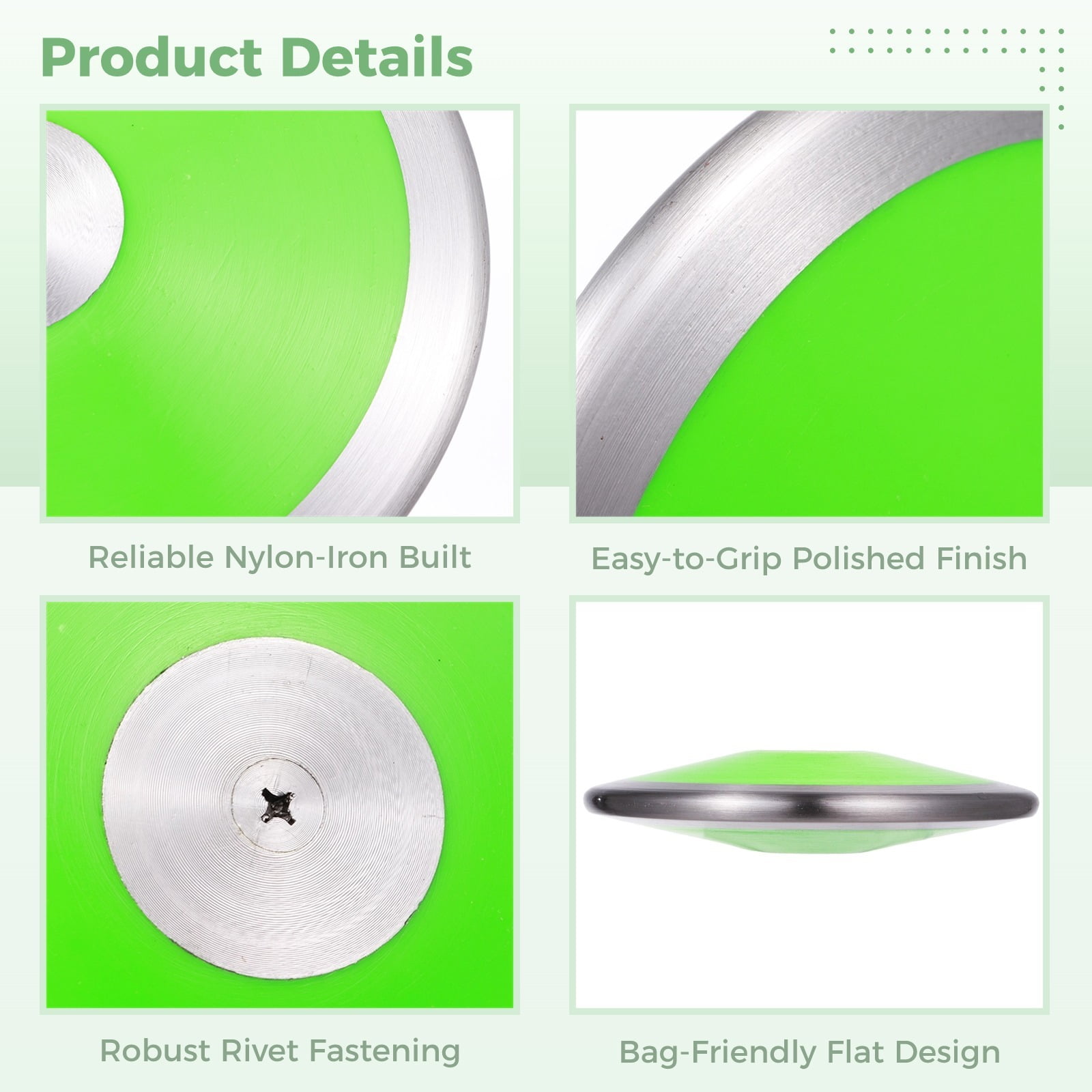 2 PCS 1.6 Kg Sports Training Discus, Track and Field Discus for High School Boys Girls, Reliable Nylon-Iron Built, Easy-to-Grip Anti-Slip Polished Finish, Sports Practice Discus