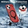 thumbnail image 6 of ELEHOLD Case for iPhone 15 Plus/14 Plus, Military-Grade Drop Protection Magnetic Phone Case with 360° Rotating Ring Stand,Red, 6 of 6