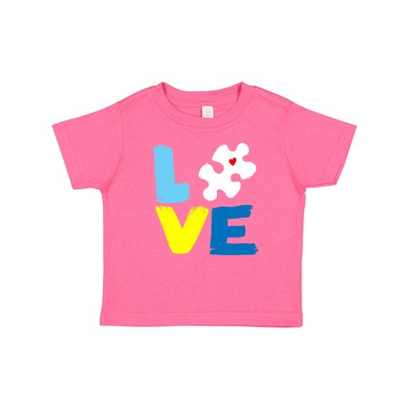 

Inktastic Autism Awareness Puzzle of Love in Blue and Yellow Gift Baby Boy or Baby Girl T-Shirt