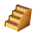 thumbnail image 4 of TISHITA Wood Pet Stairs Comfortable Dog Stair Ramp for Small Pets Older Dogs Couches 4 step, 4 of 8