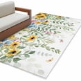 thumbnail image 2 of Rectangle Area Rug 3x5ft,Sunflower Green Leaf Watercolor Washable Carpet Non-Slip Runner Accent Rugs Indoor Floor Mat for Bedroom Living Room Decor,Blossom Floral, 2 of 9