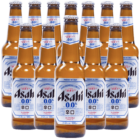 Asahi Super Dry 0.0% Alcohol Free Lager | 12oz Bottles | Zero Alcohol Beer | Made in Japan