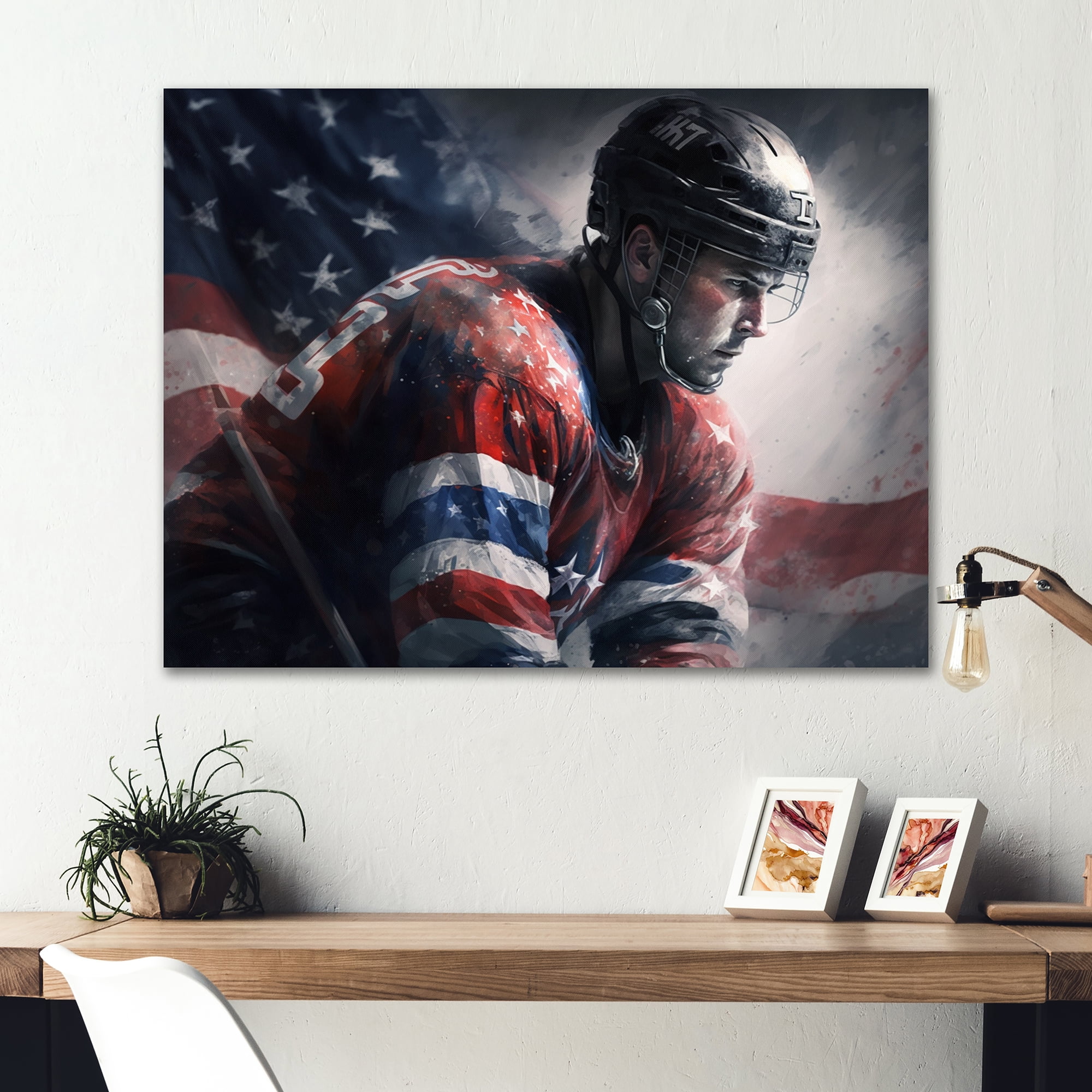 Designart Hockey Player On Break III Canvas Wall Art