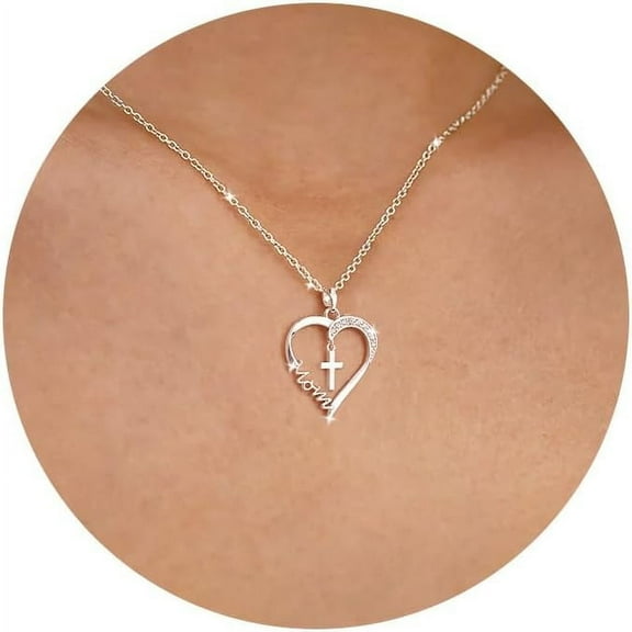 Mama Heart Pendant Necklace for Women - Dainty 925 Sterling Silver Mom Necklaces Mothers Day Gifts Trendy Jewelry New Mom Gift for Her[r996]