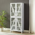 thumbnail image 4 of Crosley Furniture Cassai MDF Wood and Tempered Glass Tall Storage Pantry - White, 4 of 16