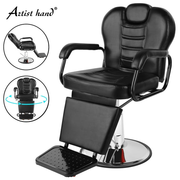 Artist Hand Hydraulic Heavy Duty Recliner Barber Chair Salon Spa Shampoo (Black)
