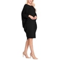 thumbnail image 2 of Women's Casual Solid Loose Fit Long Sleeve Dolman Style Midi Dress, 2 of 4