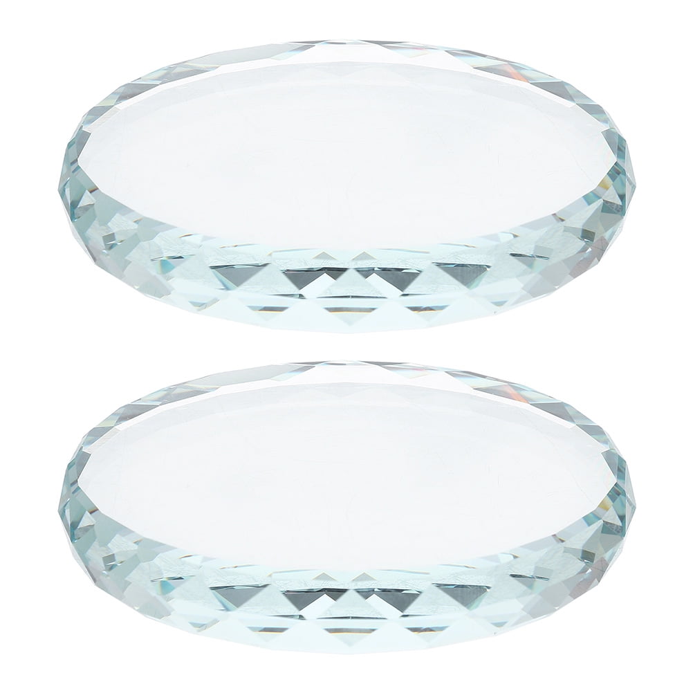 HOMEMAXS 2pcs Round Glass Display Bases Mascot Display Stands ...