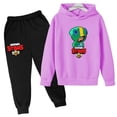 thumbnail image 3 of Conjunto de 2 piezas con capucha y pantalones para niños y niñas, chándal con estampado de juego de moda para primavera y otoño, de 3 a 13 años, trajes clásicos de anime, 3 of 5