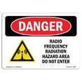thumbnail image 1 of SignMission OS-DS-A-1218-L-1688 12 x 18 Po Signe de Danger OSHA - Zone de Risque de Rayonnement Radiofréquence, 1 of 1